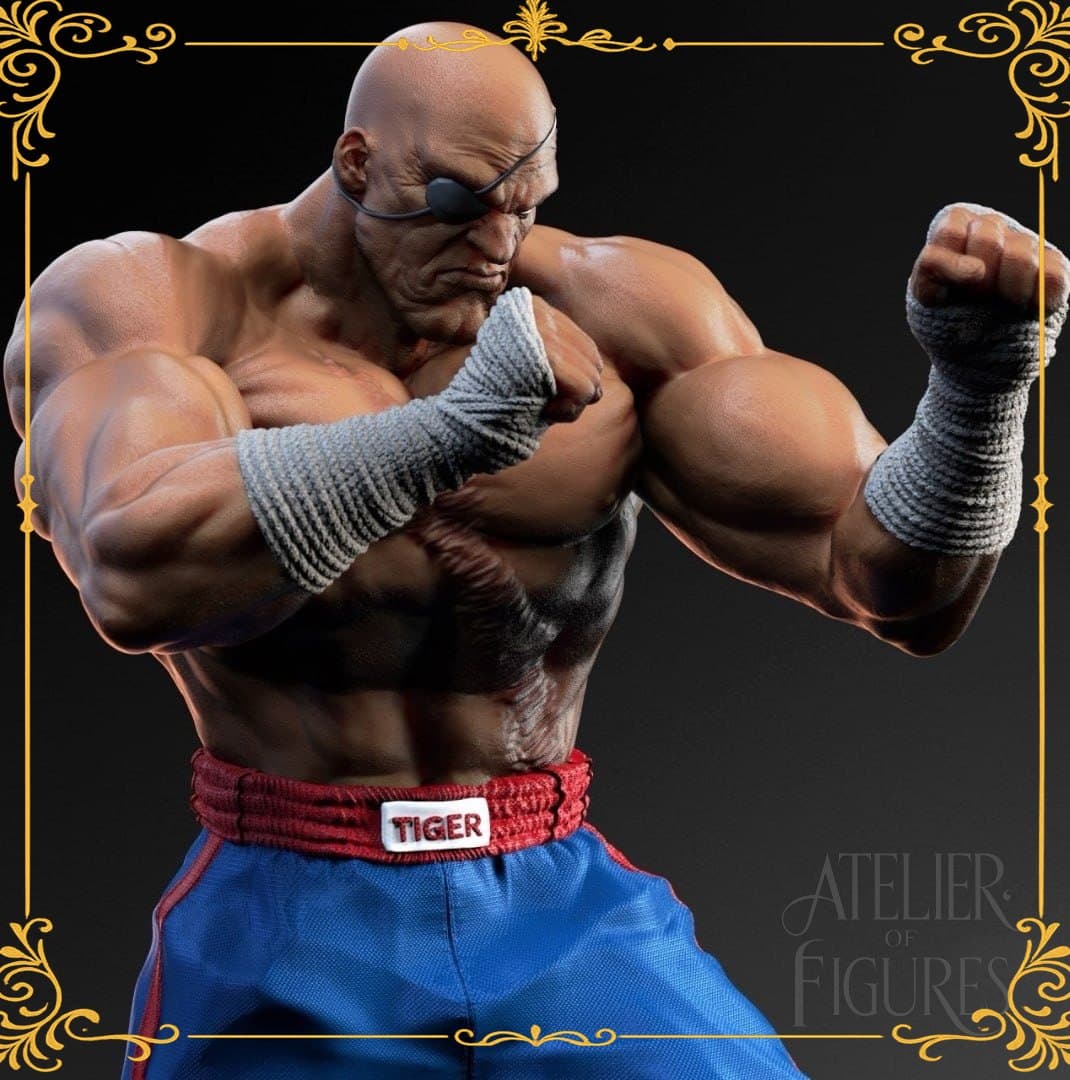 Figure Sagat — figure colecionável em resina, Atelier of Figures