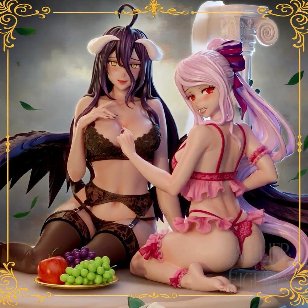 Diorama Albedo & Shalltear - Nazarick's Secret Garden — figure colecionável em resina, Atelier of Figures